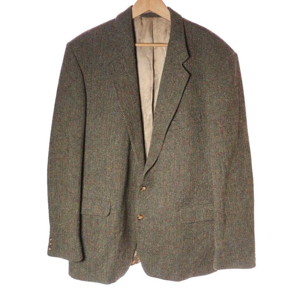 VTG Magee Donegal Handwoven Tweed Blazer Sport Coat Jacket Speckled Wool 46R